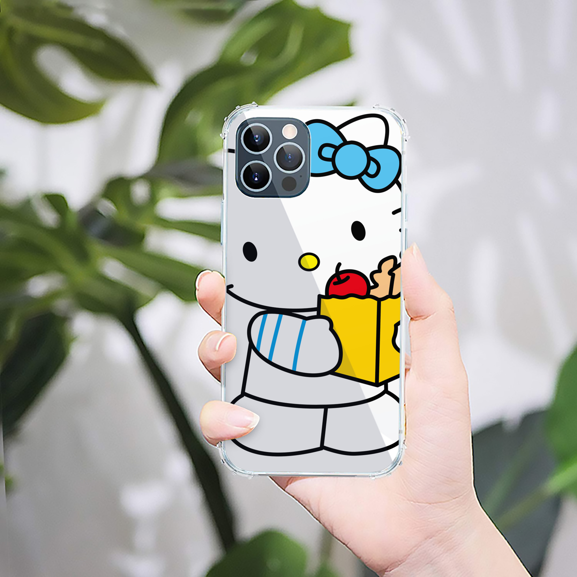 （画像用） Hello Kitty ハローキティ 【iPhone 12シリーズ対応】透明スマホケース（クリアソフトケース）
